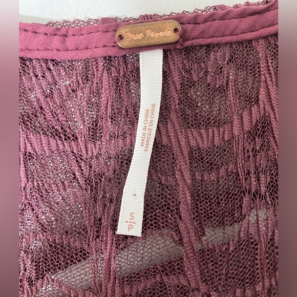 Free People Night Moves Lace Buttondown Top Blouse Romantic Size Small - Picture 8 of 10